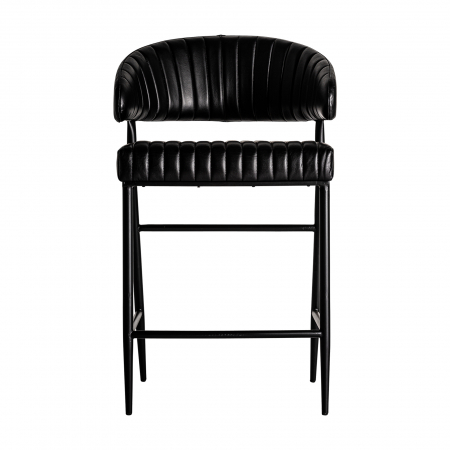 Scaun bar vintage piele neagra | Scaune inalte elegante [1]
