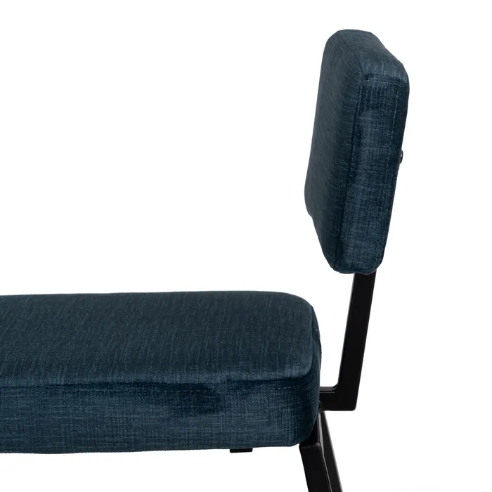 Scaun bar albastru cu cadru metalic negru și design ergonomic – stil horeca contemporan [5]