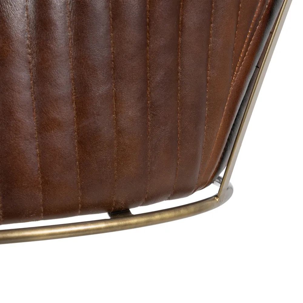 Scaun bar piele metal maro auriu [11]