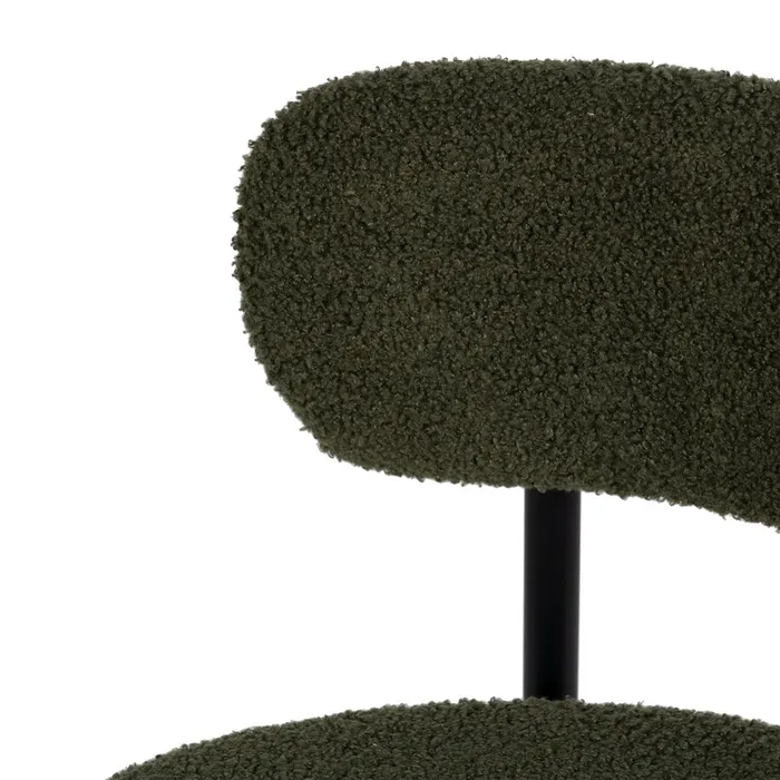Scaun Bar Round Plus, Stofa Boucle Verde, Metal Negru - creativdeco.ro [5]