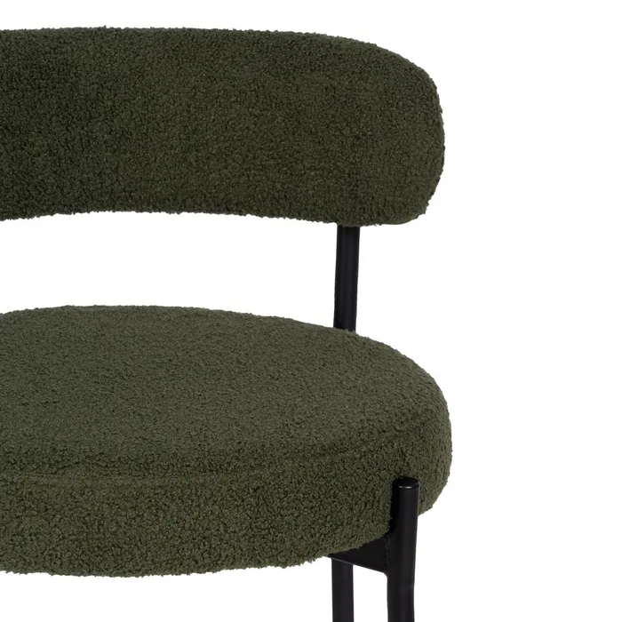 Scaun Bar Round Plus, Stofa Boucle Verde, Metal Negru - creativdeco.ro [4]