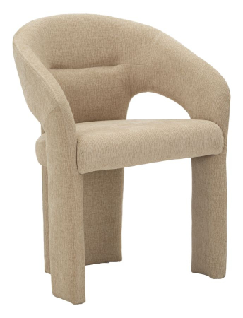 Mobilier - Scaun bej cu brațe profil curbat