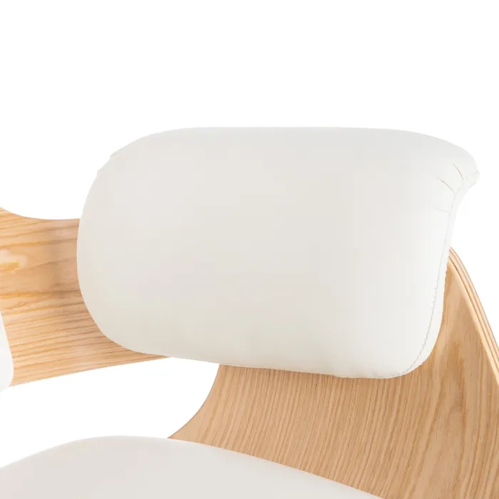 Scaun Birou Gerente Natural - Alb, Piele Ecologica, Lemn, Metal - creativdeco.ro [9]