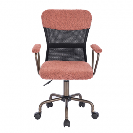 Scaun ergonomic modern cu textură boucle și finisaj gunmetal [1]