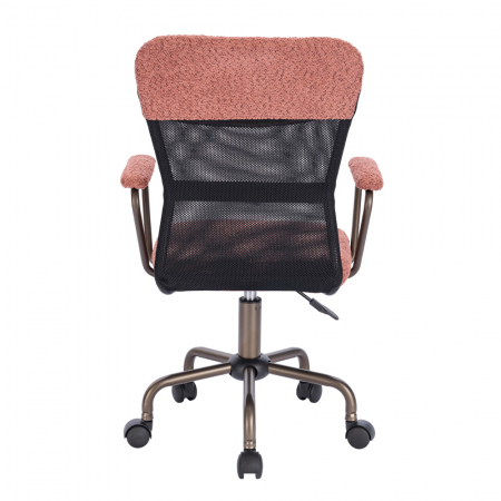 Scaun ergonomic modern cu textură boucle și finisaj gunmetal [3]