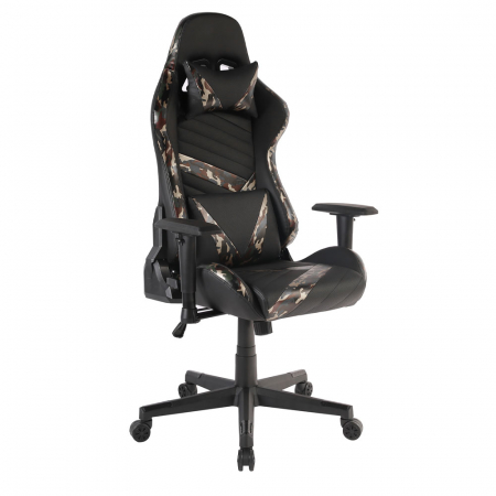 Scaune Gaming - Scaun gaming ergonomic de birou camuflaj Dyskord cu tetieră și pernă lombară