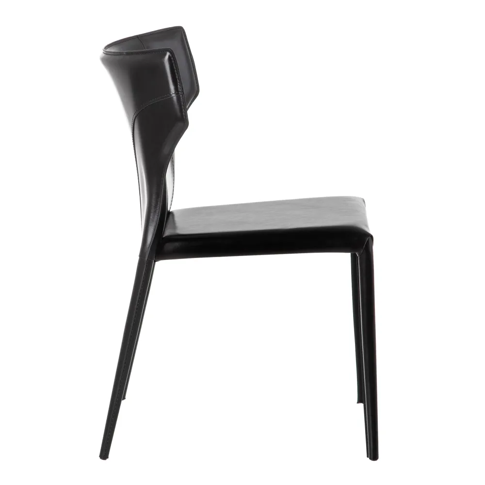 Scaun Black piele naturala neagra si metal - creativdeco.ro [4]