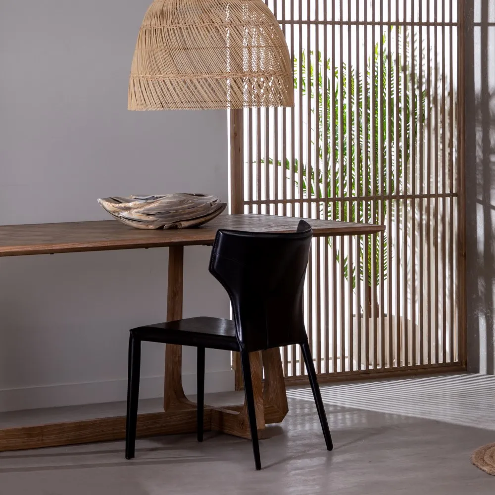 Scaun Black piele naturala neagra si metal - creativdeco.ro [2]