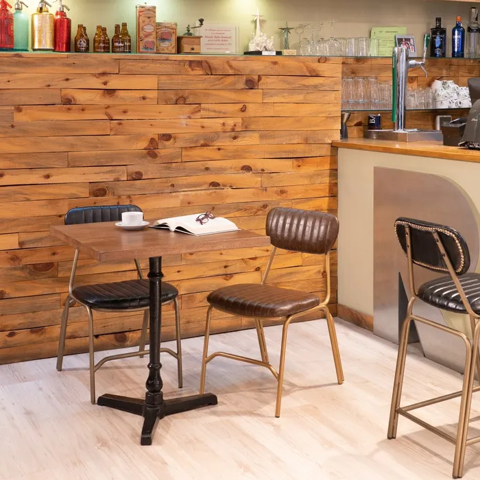 Scaun Casilda Maro, Piele Ecologica, Metal Auriu - creativdeco.ro [3]