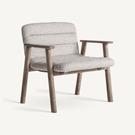 Scaune - Scaun cu brațe tapitat din lemn de ulm Jacquard