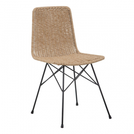 Scaun ratan sintetic cu structură metalică – stil boho chic modern [1]