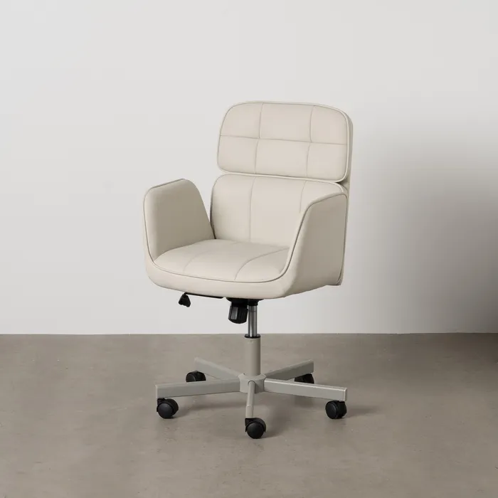 Scaun birou piele ecologica alb CreativDeco [0]