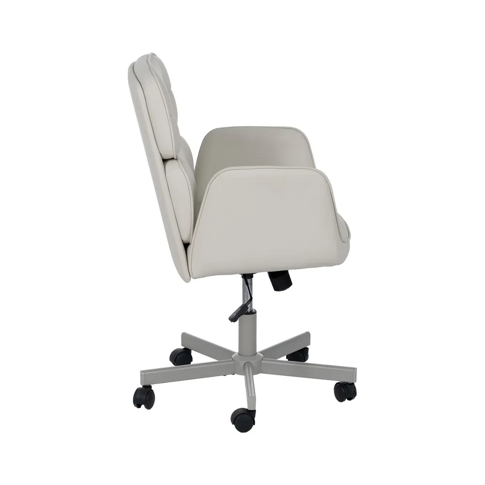Scaun birou piele ecologica alb CreativDeco [3]