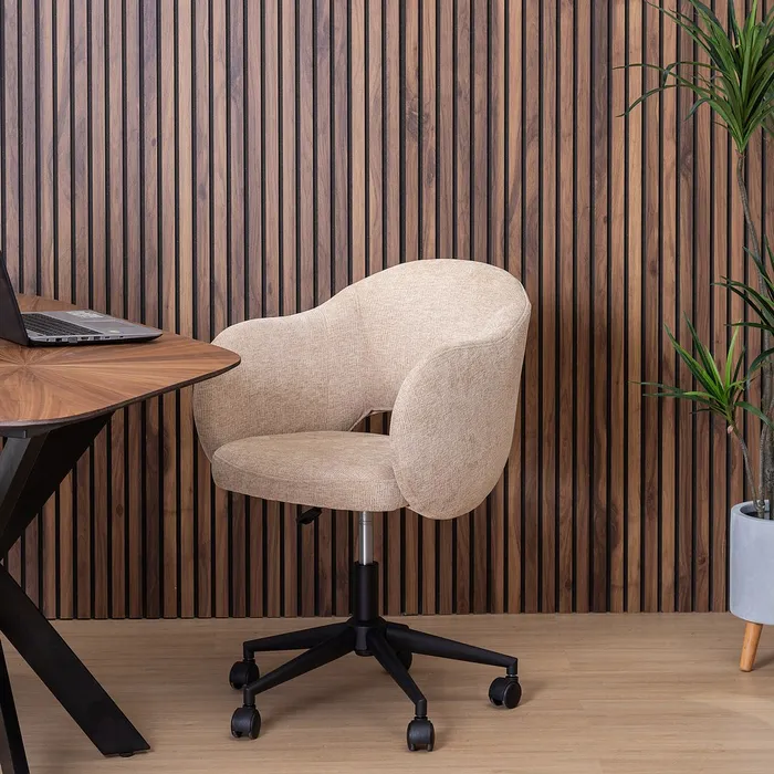 scaun birou bej ergonomic cu roti CreativDeco [1]