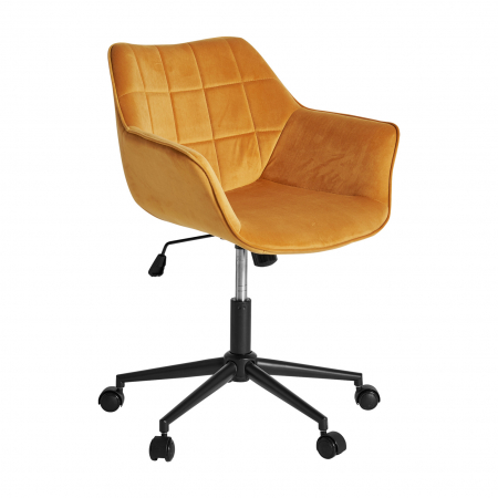 Scaune - Scaun birou Art Deco catifea mustar|Scaune birou elegante