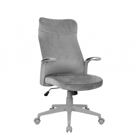 Scaun de birou Ego gri textil cu mecanism Lock & Tilt – vedere laterală