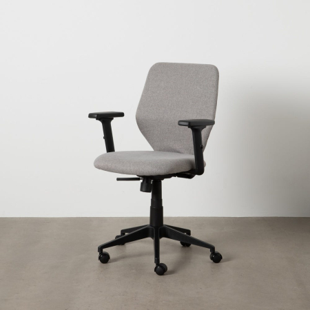 Scaune in Stil Modern - Scaun de birou gri cu roți tapitat din stofă cu structură metalică