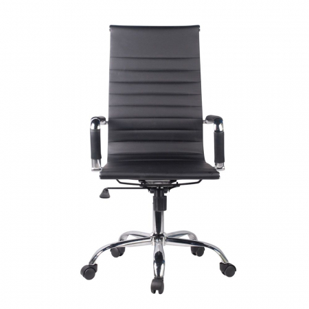 Scaun birou negru piele ecologică crom Carol [1]