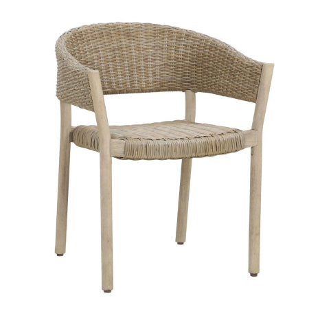 MEGA PROMOTII - Scaun din lemn de eucalipt cu împletitură boho