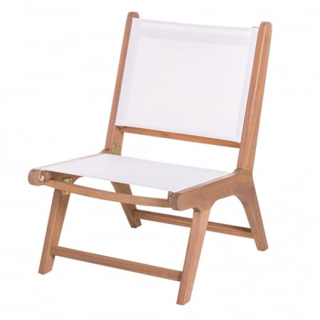 Scaune Pliabile - Scaun de relaxare Nina alb-natural din lemn acacia, stil modern pliabil