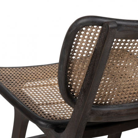 Scaun mahon si ratan negru pentru decor exotic|Scaune elegante cu design natural si contrast rafinat [8]