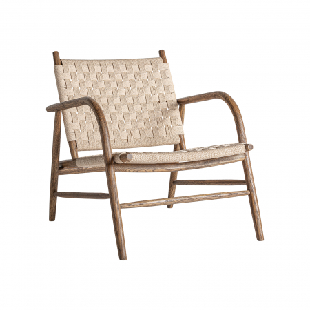 Colonial - Scaun boho lemn stejar si franghie|Scaune relaxate autentice