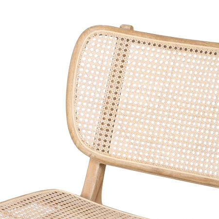 Scaun ratan si tec pentru decor japandi|Scaune cu inspiratie tropicala pentru interioare naturale [5]