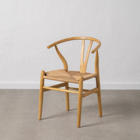 Colectia noua - Scaun lemn ulm și ratan natural – stil scandinav japandi modern