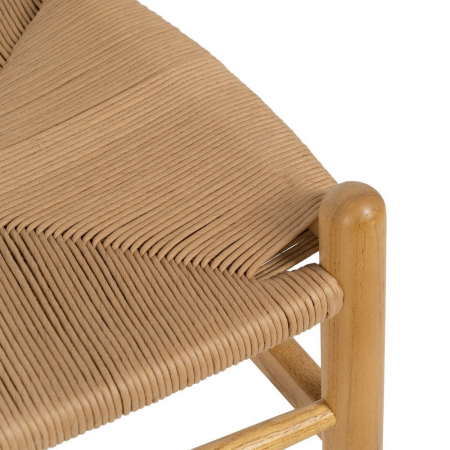 Scaun lemn ulm și ratan natural – stil scandinav japandi modern [8]