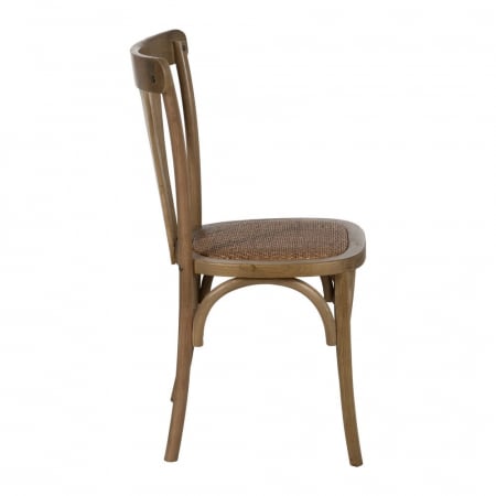 Scaun din lemn de ulm și ratan natural – stil rustic country chic [2]