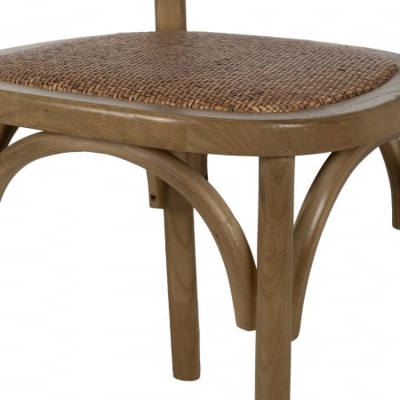Scaun lemn ulm și șezut ratan natural – design rustic eco-chic [8]