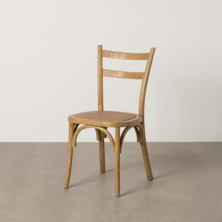Scaune HORECA - Scaun lemn ulm și șezut ratan natural – design rustic eco-chic