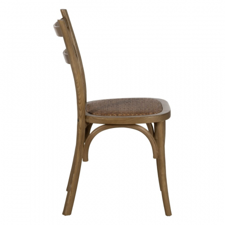 Scaun lemn ulm și șezut ratan natural – design rustic eco-chic [2]