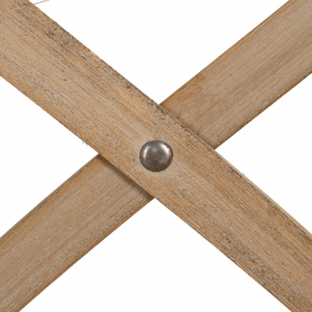 Scaun rustic lemn masiv cu șezut bej – spătar X, design farmhouse [11]