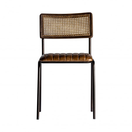 Scaun vintage piele maro | Scaune dining confortabile [1]