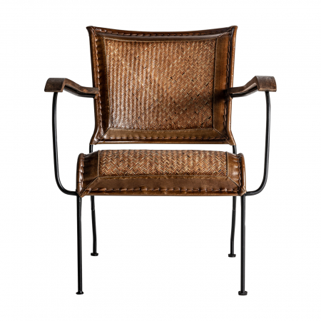 Scaun vintage piele maro | Scaune dining confortabile [1]