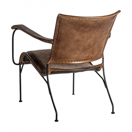 Scaun vintage piele maro | Scaune dining confortabile [3]