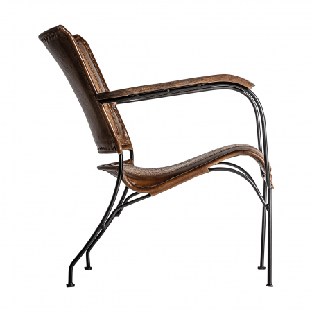 Scaun vintage piele maro | Scaune dining confortabile [2]