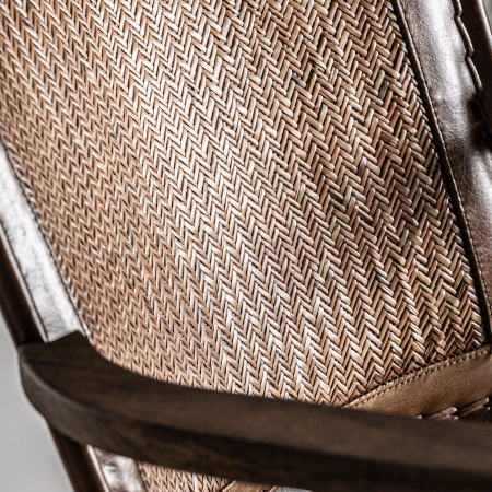 Scaun vintage piele maro | Scaune dining confortabile [7]