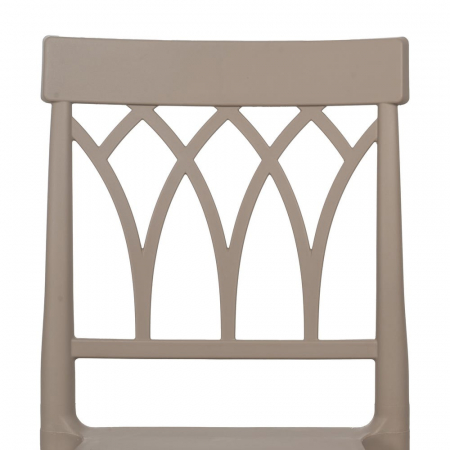 Scaun stivuibil taupe pentru exterior și interior, polipropilenă rezistentă UV, design modern [4]