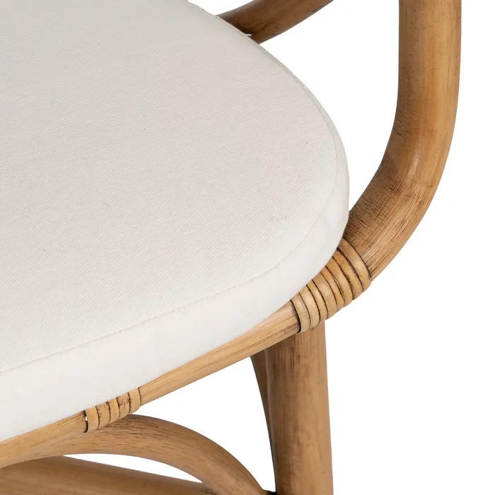 Scaun ratan natural cu perna pentru living sau terasa|Scaune din fibre naturale pentru decor autentic [8]
