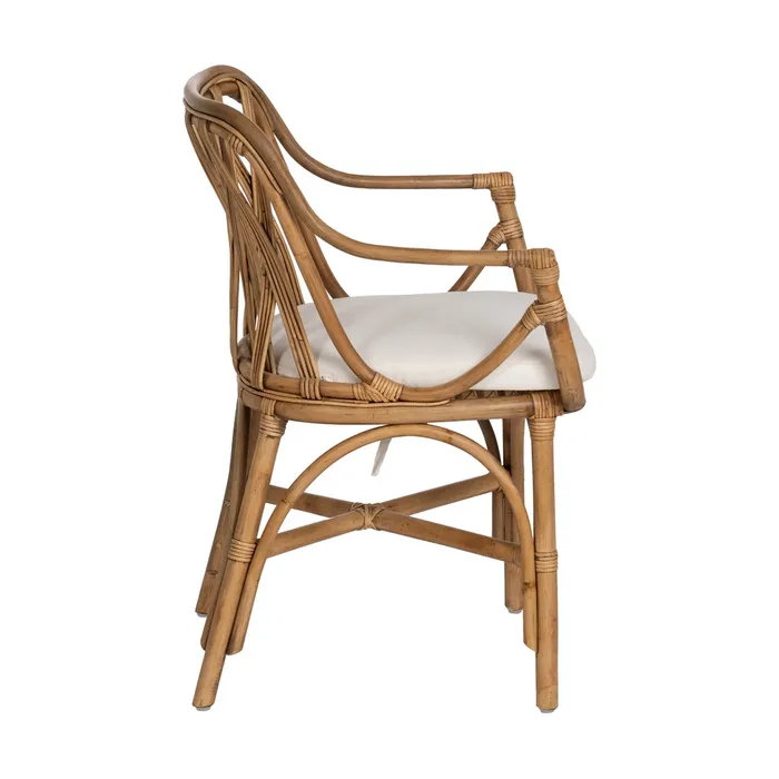Scaun ratan natural cu perna pentru living sau terasa|Scaune din fibre naturale pentru decor autentic [2]