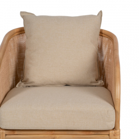 Scaun ratan japandi cu perne pentru spații intime|Scaune scandinave din materiale naturale [4]