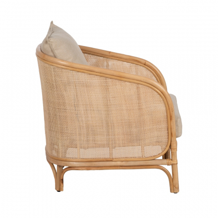 Scaun ratan japandi cu perne pentru spații intime|Scaune scandinave din materiale naturale [2]