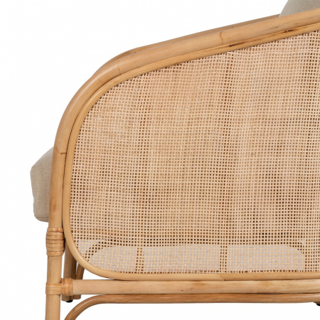 Scaun ratan japandi cu perne pentru spații intime|Scaune scandinave din materiale naturale [6]