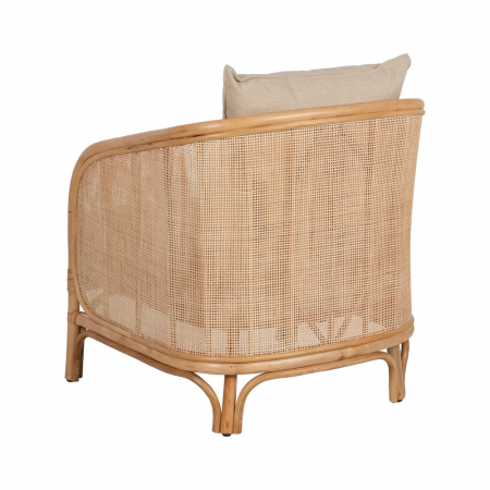 Scaun ratan japandi cu perne pentru spații intime|Scaune scandinave din materiale naturale [3]