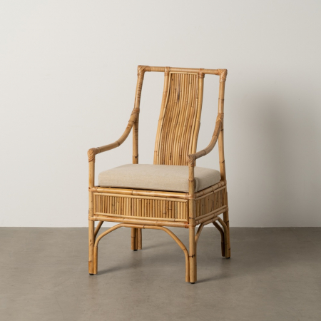 Scaune - Scaun ratan vertical cu perna pentru relaxare|Scaune naturale cu design decorativ