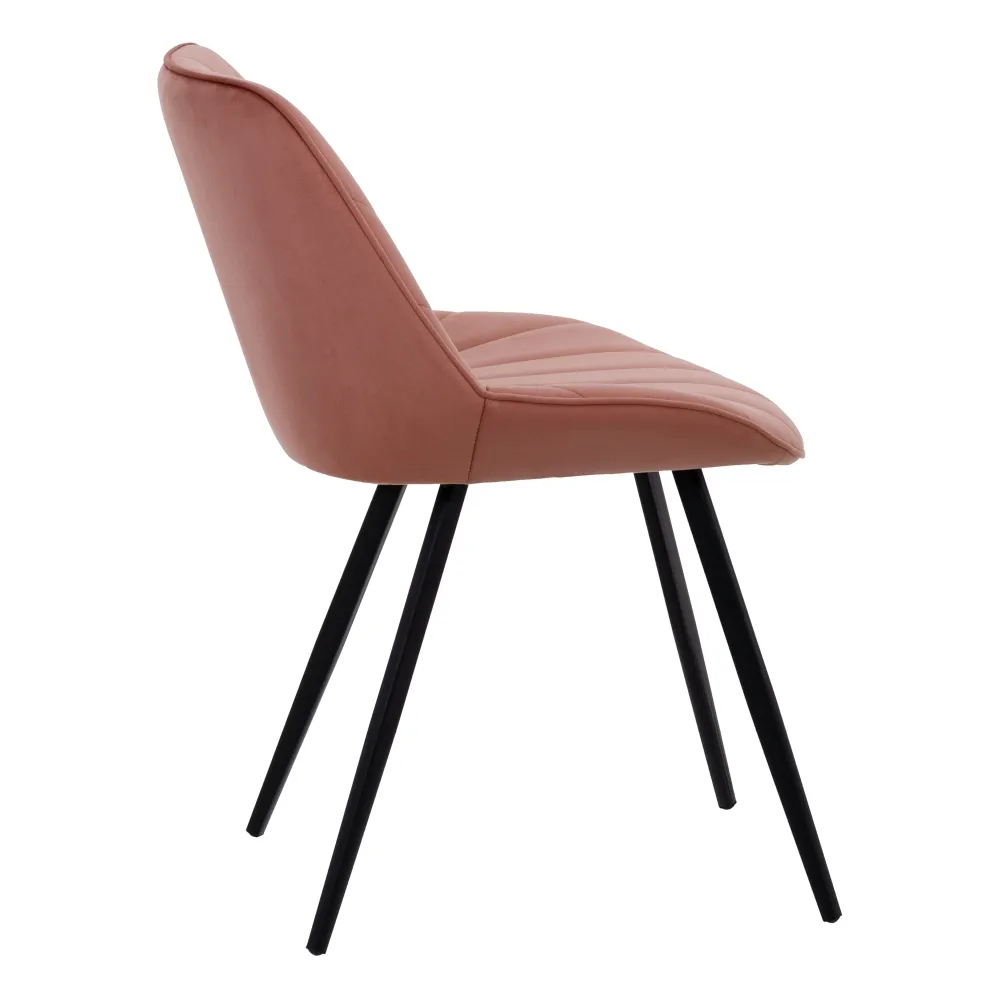 Scaun Dining Catifea Roz, Metal Negru - CREATIVDECO.RO [4]