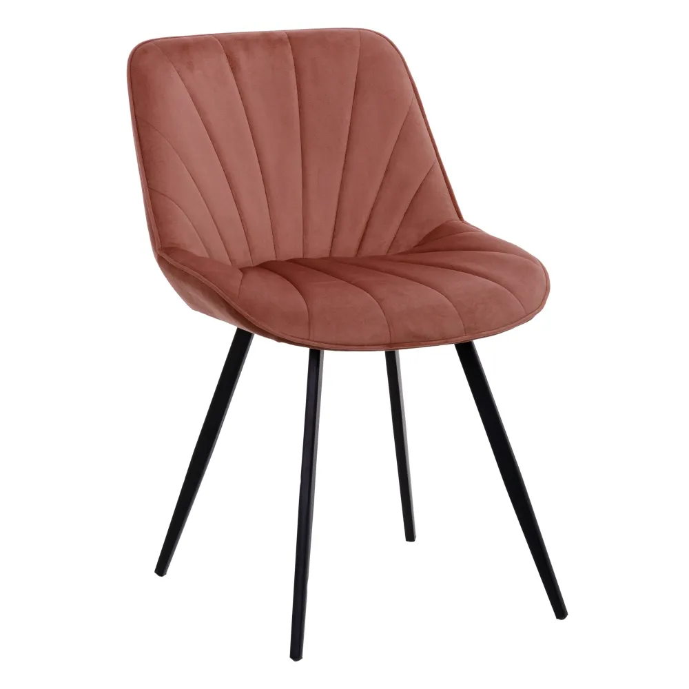 Scaun Dining Catifea Roz, Metal Negru - CREATIVDECO.RO [0]