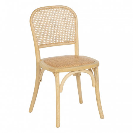 Scaun lemn ulm și ratan natural – stil rustic scandinav horeca [2]